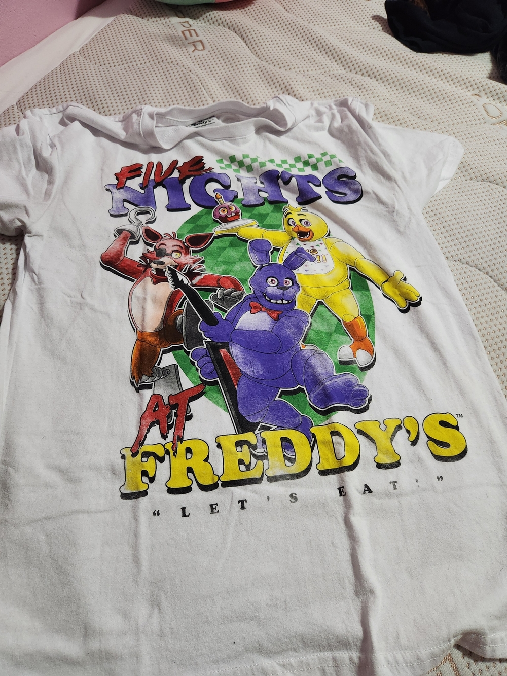 Five Nights at Freddy's Graphic Tee - White with Multicolor Characters